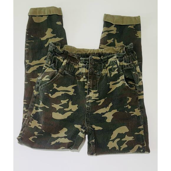 ALMOST FAMOUS Women's Green Camouflage Stretch Waist Straight Leg Pants Sz S - Picture 2 of 8